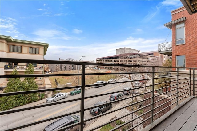 balcony with a city view