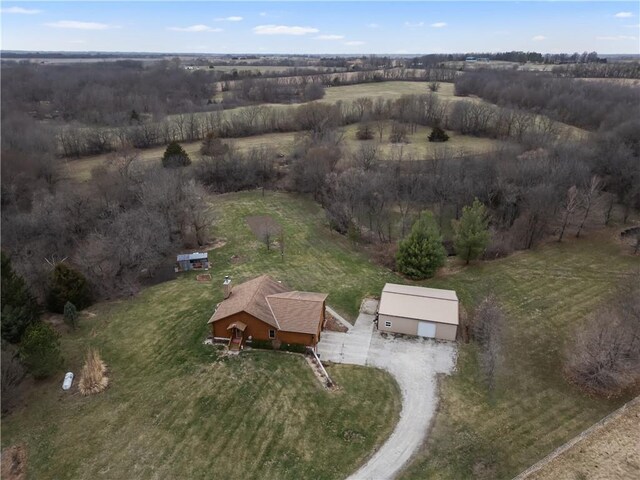 aerial view featuring a rural view