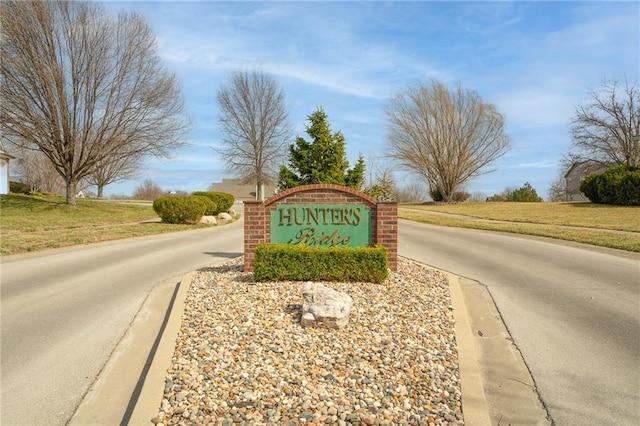 view of community sign