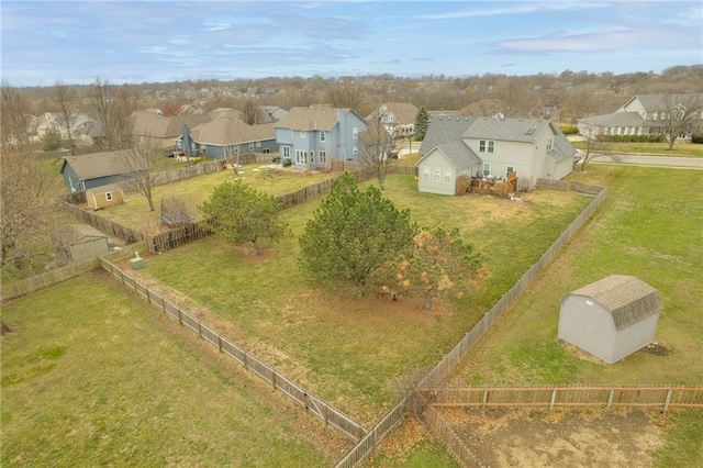 bird's eye view with a residential view