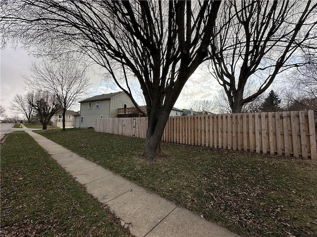 view of yard with fence