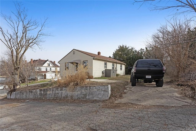 view of front of property with a chimney