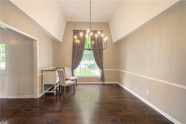 11643 Glen Arbor Ter, Kansas City, MO 64114 - sitting room with wood-type flooring, a chandelier, and baseboards