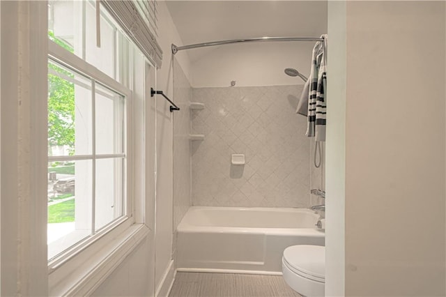 11643 Glen Arbor Ter, Kansas City, MO 64114 - bathroom with toilet, tub / shower combination, and tile patterned flooring