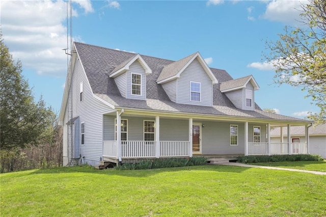 29950 Binder Rd, Green Ridge, MO 65332 - view of front facade featuring covered porch, a front yard, and a shingled roof