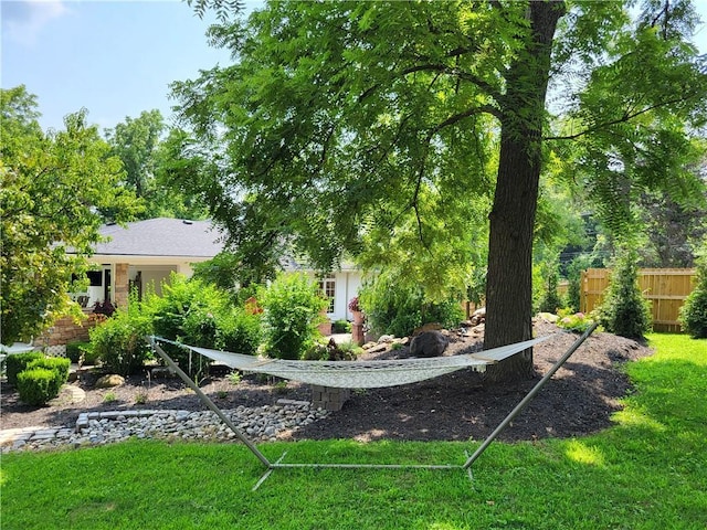 view of yard with fence