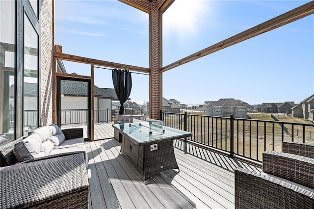 2171 NW Palisades Dr, Riverside, MO 64150 - deck with an outdoor living space and a residential view