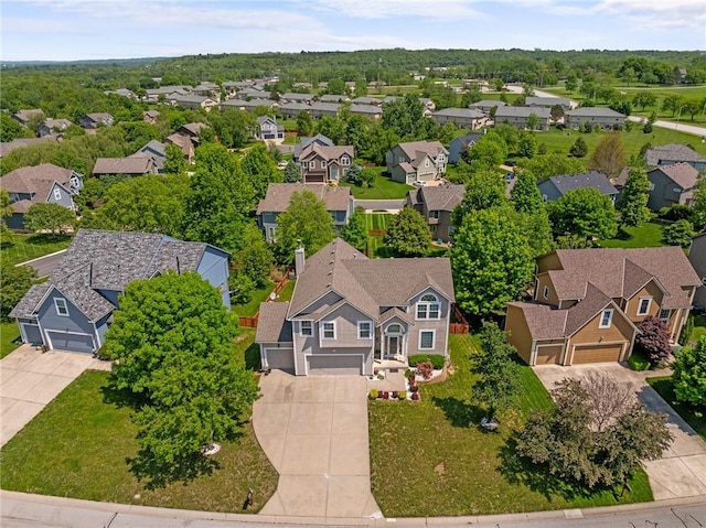 aerial view of residential area