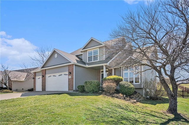 18125 Cypress Bnd, Basehor, KS 66007 - view of front facade with brick siding, driveway, and an attached garage