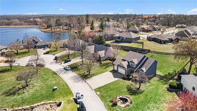 18125 Cypress Bnd, Basehor, KS 66007 - aerial perspective of suburban area with a large body of water