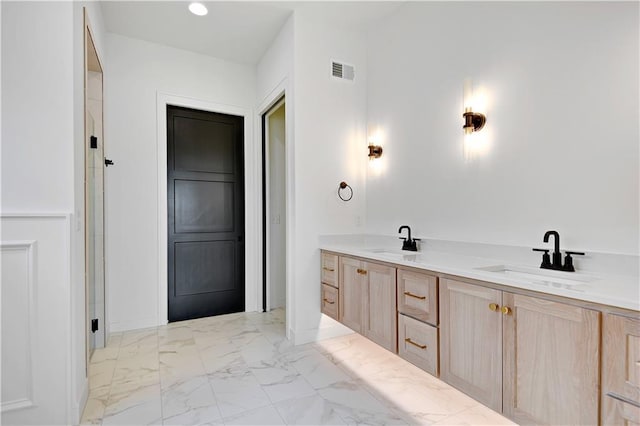 24936 W 98th Pl, Lenexa, KS 66227 - bathroom with double vanity and marble finish floors