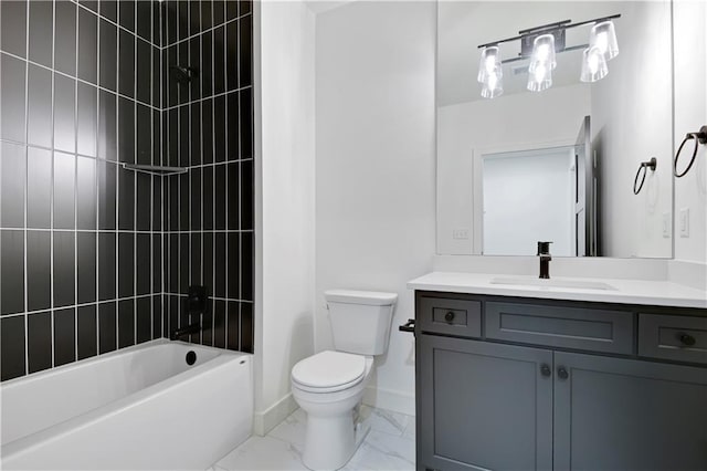 24936 W 98th Pl, Lenexa, KS 66227 - bathroom with marble finish flooring, vanity, and shower / tub combination