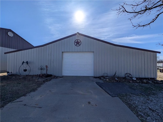 garage with driveway