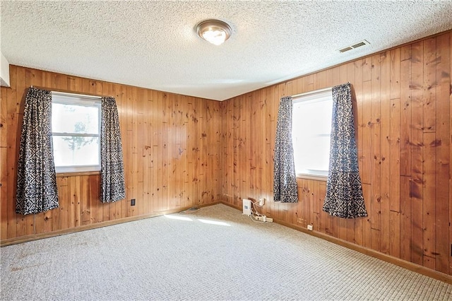3402 Messanie St, Saint Joseph, MO 64501 - carpeted spare room featuring wooden walls, baseboards, and a textured ceiling