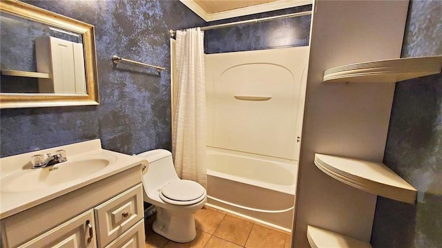 616 E Jackson E, Jackson, Pittsburg, KS 66762 - bathroom featuring toilet, vanity, tile patterned floors, and shower / tub combo