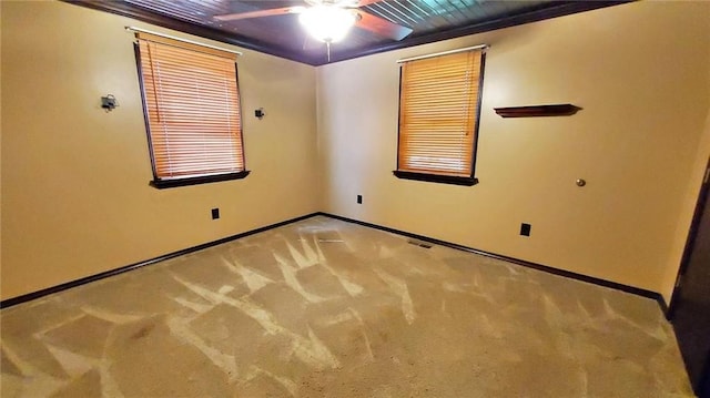 616 E Jackson E, Jackson, Pittsburg, KS 66762 - carpeted empty room featuring baseboards, visible vents, and a ceiling fan