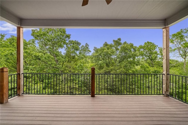9238 Marion St, Lenexa, KS 66220 - wooden terrace featuring ceiling fan