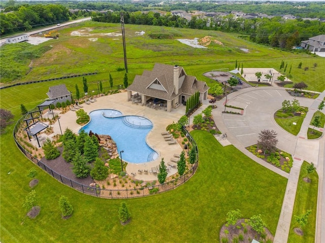 9238 Marion St, Lenexa, KS 66220 - aerial view of a pool area