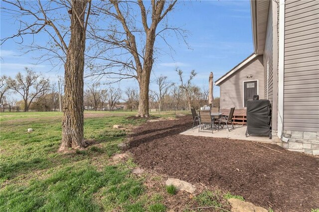 view of yard with a patio area