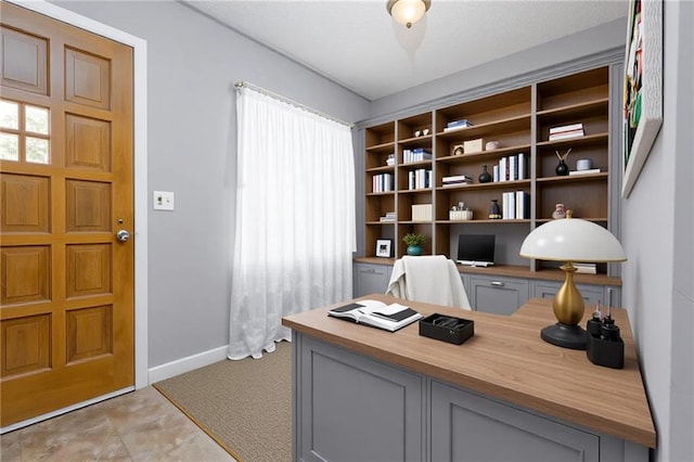 office area with baseboards