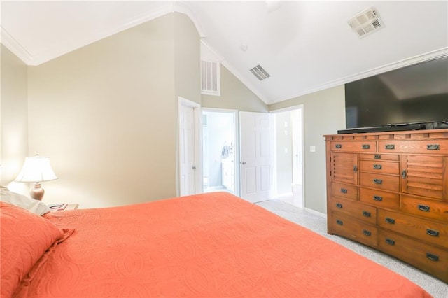4373 Hackberry Ln, Bates City, MO 64011 - bedroom featuring carpet floors, lofted ceiling, baseboards, and crown molding