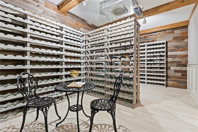 wine cellar with wood walls