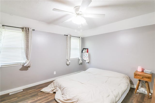 308 Acorn Pl, Warrensburg, MO 64093 - bedroom with wood finished floors and a ceiling fan