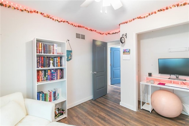 308 Acorn Pl, Warrensburg, MO 64093 - office space with wood finished floors and a ceiling fan