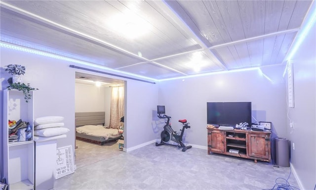 308 Acorn Pl, Warrensburg, MO 64093 - living room with wooden ceiling and baseboards