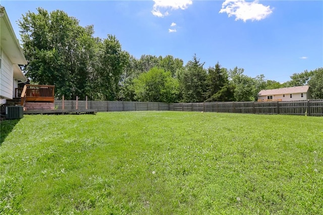 308 Acorn Pl, Warrensburg, MO 64093 - fenced backyard featuring a wooden deck