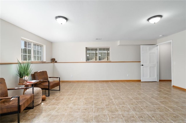 sitting room with baseboards