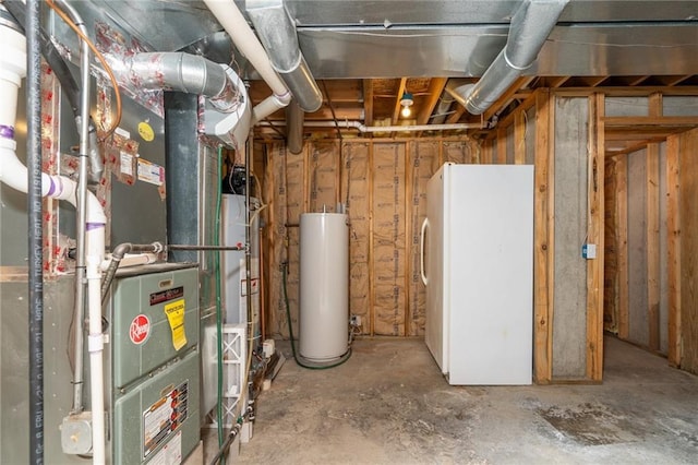 utilities featuring gas water heater and heating unit