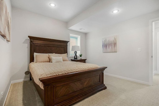 13021 W 174th Pl, Overland Park, KS 66221 - bedroom with light carpet, baseboards, and recessed lighting
