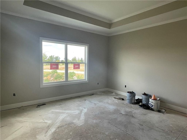 16487 W 166th Pl, Olathe, KS 66062 - spare room with crown molding and a raised ceiling
