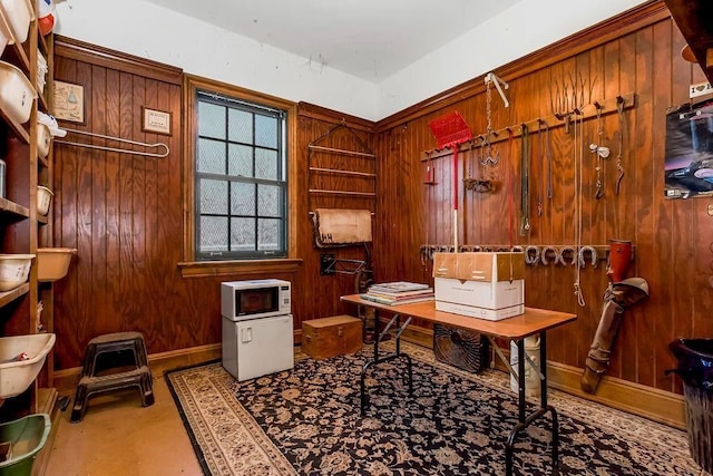 17960 S Bond St, Bucyrus, KS 66013 - home office featuring wooden walls