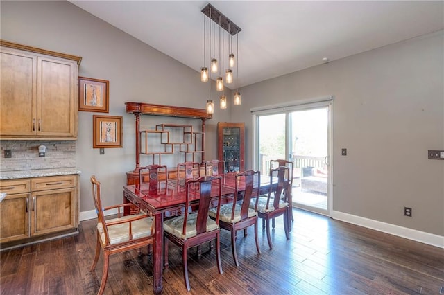 11237 S Race St, Olathe, KS 66061 - dining space with dark wood finished floors and high vaulted ceiling