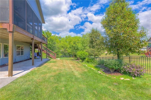 11237 S Race St, Olathe, KS 66061 - view of yard featuring stairs and a patio