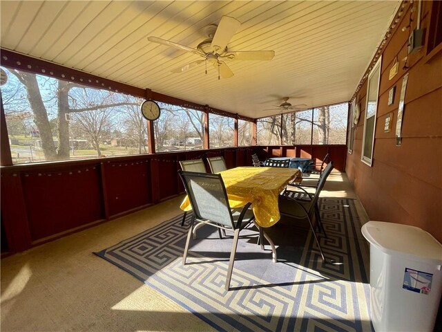 29243 Serene Ave, Warsaw, MO 65355 - sunroom with ceiling fan and outdoor dining space
