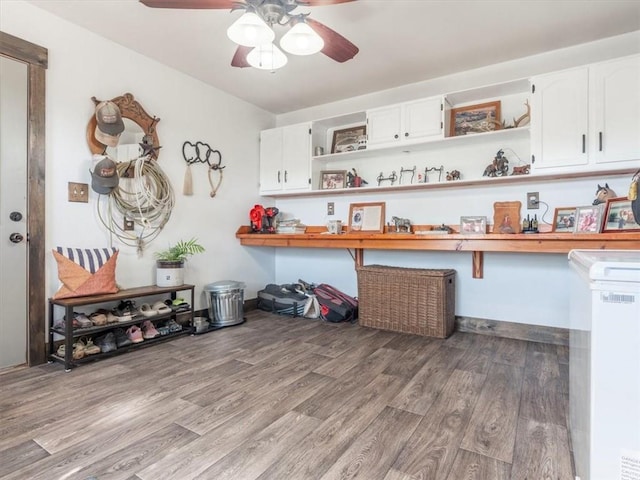 14199 County Road 191, Savannah, MO 64485 - interior space featuring wood finished floors and ceiling fan