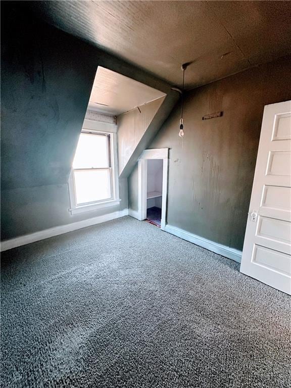 236 N Liberty St, Troy, KS 66087 - bonus room featuring baseboards, carpet floors, and lofted ceiling