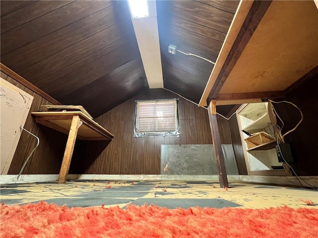 view of unfinished attic