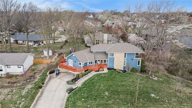 drone / aerial view featuring a residential view