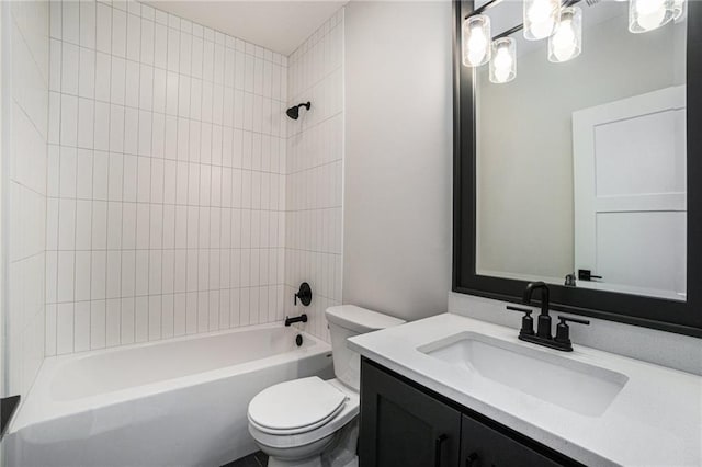 2317 SW Morris Dr, Lees Summit, MO 64082 - bathroom featuring toilet, vanity, and tub / shower combination