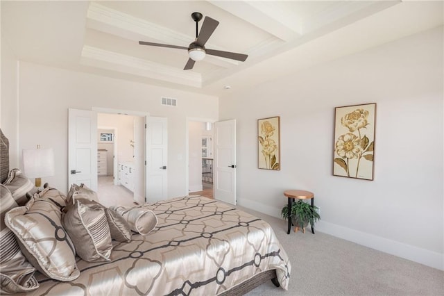 2317 SW Morris Dr, Lees Summit, MO 64082 - bedroom featuring crown molding, carpet flooring, and a ceiling fan