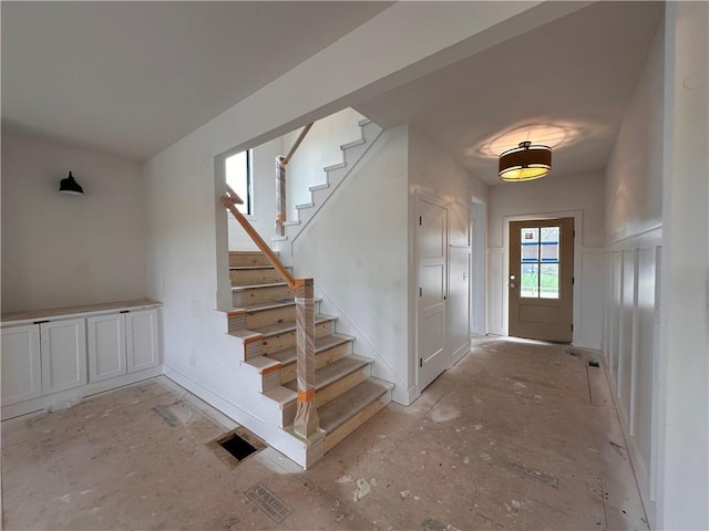 interior space featuring stairs