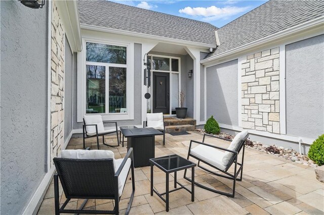 view of patio with an outdoor hangout area