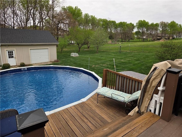 6620 NW 136th St, Kansas City, MO 64164 - pool with an outdoor structure, a yard, and a deck