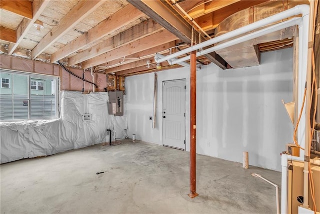 below grade area featuring electric panel