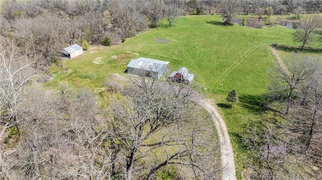 aerial view with a rural view