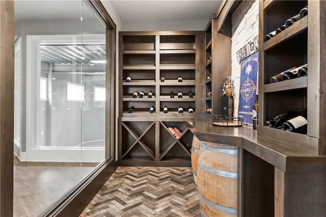 view of wine area